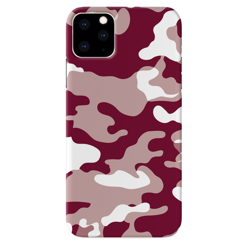 Maroon and White Camouflage Printed Slim Cases and Cover for iPhone 11 Pro