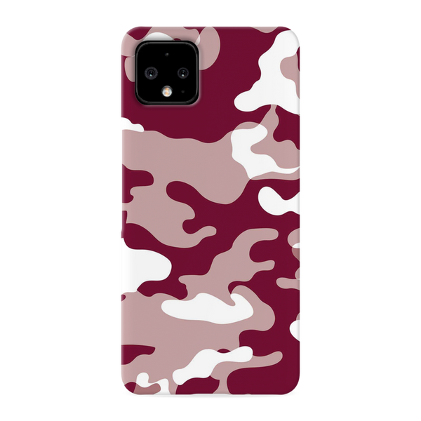 Maroon and White Camouflage Printed Slim Cases and Cover for Pixel 4 XL