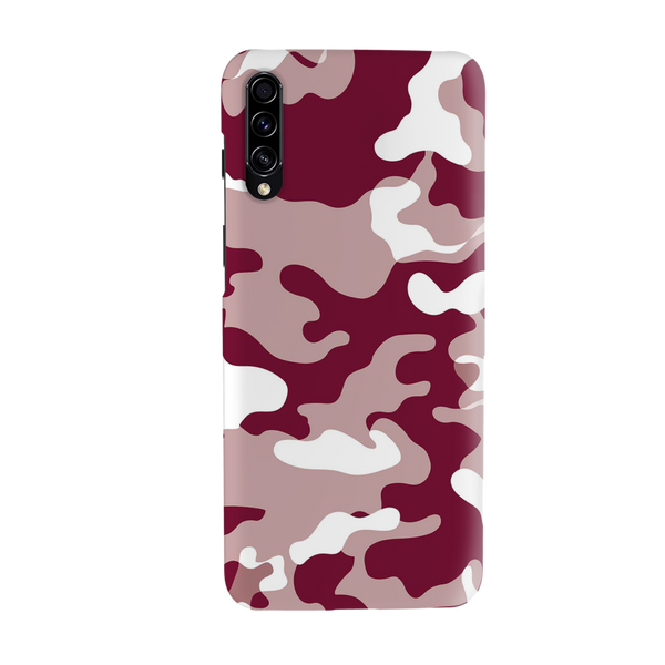 Maroon and White Camouflage Printed Slim Cases and Cover for Galaxy A70