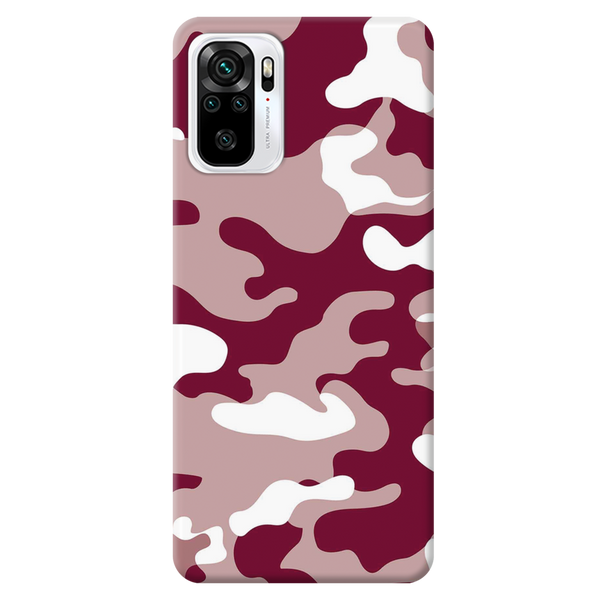 Maroon and White Camouflage Printed Slim Cases and Cover for Redmi Note 10