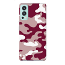 Maroon and White Camouflage Printed Slim Cases and Cover for OnePlus Nord 2