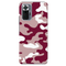 Maroon and White Camouflage Printed Slim Cases and Cover for Redmi Note 10 Pro