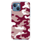 Maroon and White Camouflage Printed Slim Cases and Cover for iPhone 13 Mini