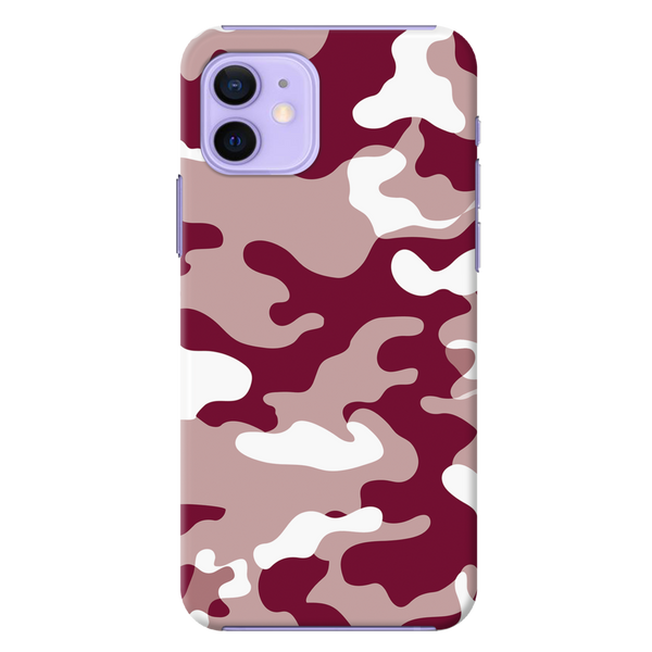 Maroon and White Camouflage Printed Slim Cases and Cover for iPhone 12 Mini