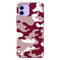 Maroon and White Camouflage Printed Slim Cases and Cover for iPhone 12 Mini