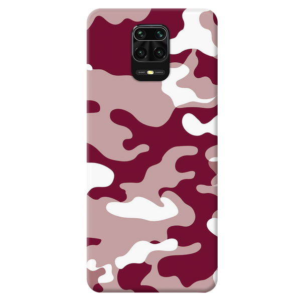 Maroon and White Camouflage Printed Slim Cases and Cover for Redmi Note 9 Pro Max