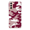 Maroon and White Camouflage Printed Slim Cases and Cover for Galaxy S21
