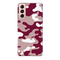 Maroon and White Camouflage Printed Slim Cases and Cover for Galaxy S21 Plus