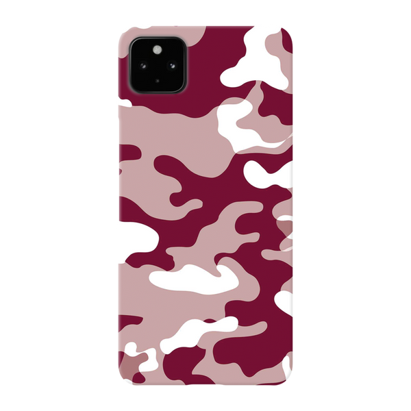 Maroon and White Camouflage Printed Slim Cases and Cover for Pixel 4A