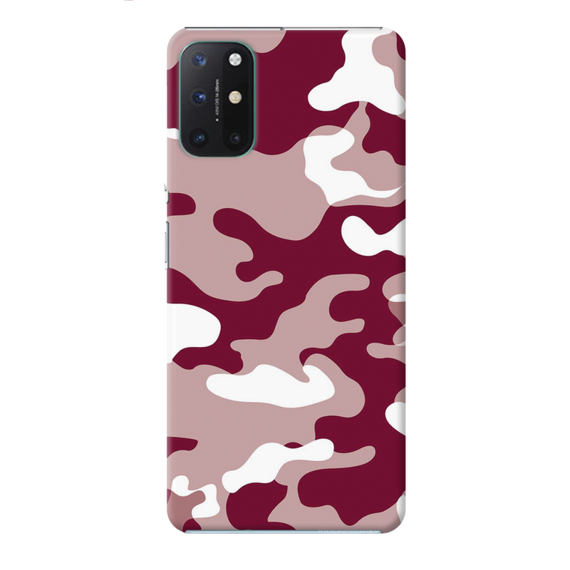 Maroon and White Camouflage Printed Slim Cases and Cover for OnePlus 8T