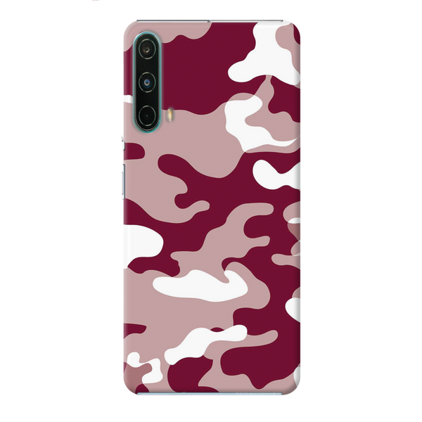 Maroon and White Camouflage Printed Slim Cases and Cover for OnePlus Nord CE 5G