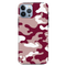 Maroon and White Camouflage Printed Slim Cases and Cover for iPhone 13 Pro