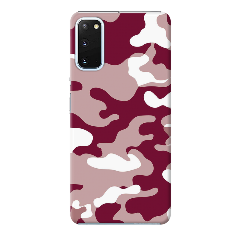 Maroon and White Camouflage Printed Slim Cases and Cover for Galaxy S20 Plus