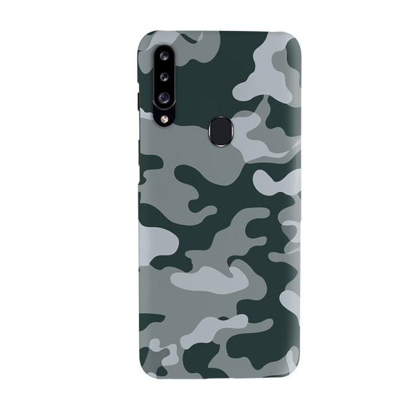 Olive Green and White Camouflage Printed Slim Cases and Cover for Galaxy A20S