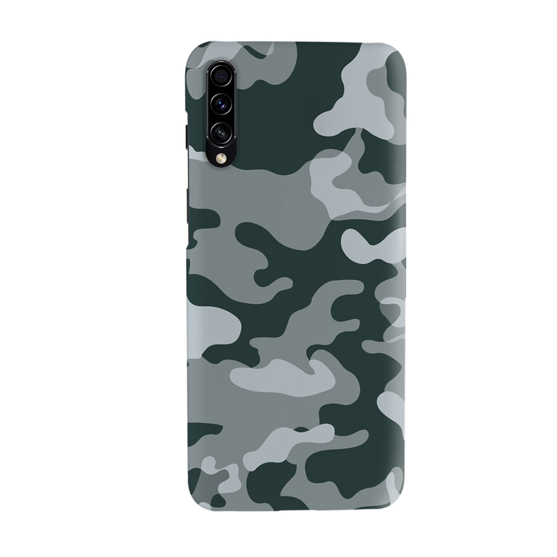 Olive Green and White Camouflage Printed Slim Cases and Cover for Galaxy A70