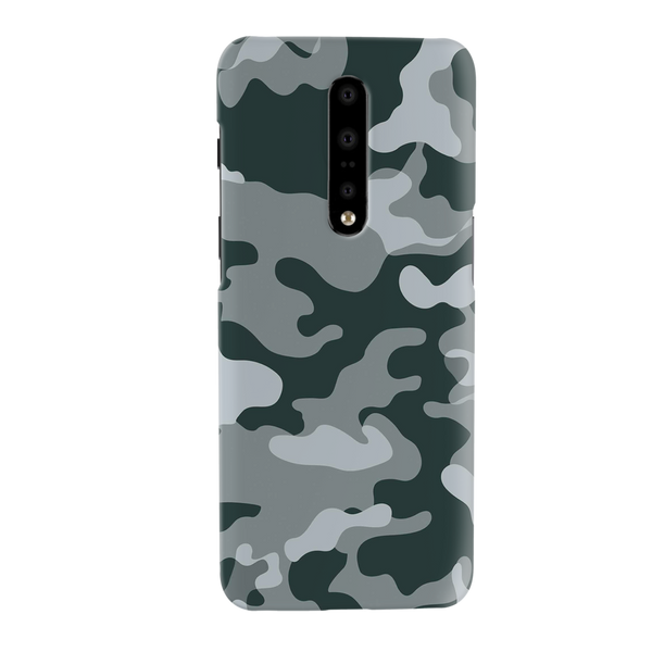 Olive Green and White Camouflage Printed Slim Cases and Cover for OnePlus 7 Pro