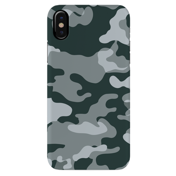 Olive Green and White Camouflage Printed Slim Cases and Cover for iPhone X