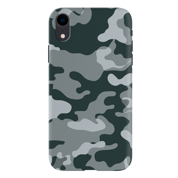 Olive Green and White Camouflage Printed Slim Cases and Cover for iPhone XR