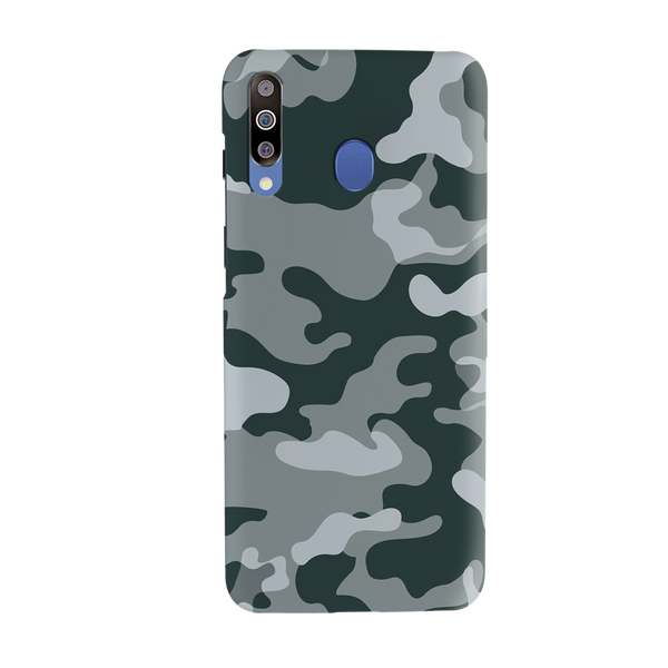Olive Green and White Camouflage Printed Slim Cases and Cover for Galaxy M30