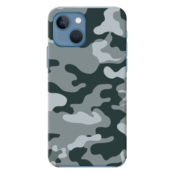 Olive Green and White Camouflage Printed Slim Cases and Cover for iPhone 13