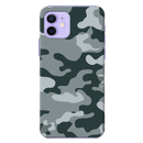Olive Green and White Camouflage Printed Slim Cases and Cover for iPhone 12