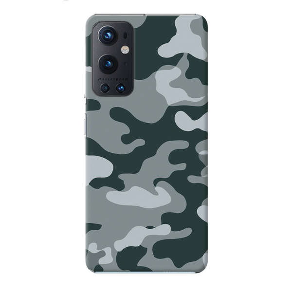 Olive Green and White Camouflage Printed Slim Cases and Cover for OnePlus 9 Pro