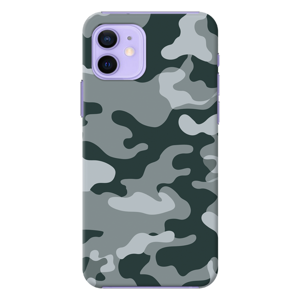 Olive Green and White Camouflage Printed Slim Cases and Cover for iPhone 12 Mini