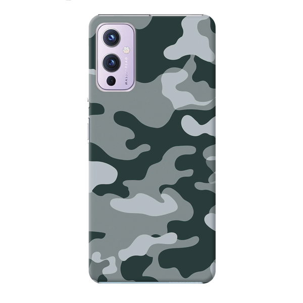 Olive Green and White Camouflage Printed Slim Cases and Cover for OnePlus 9