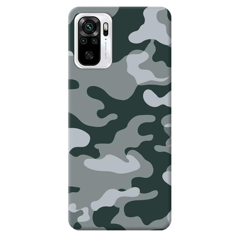 Olive Green and White Camouflage Printed Slim Cases and Cover for Redmi Note 10