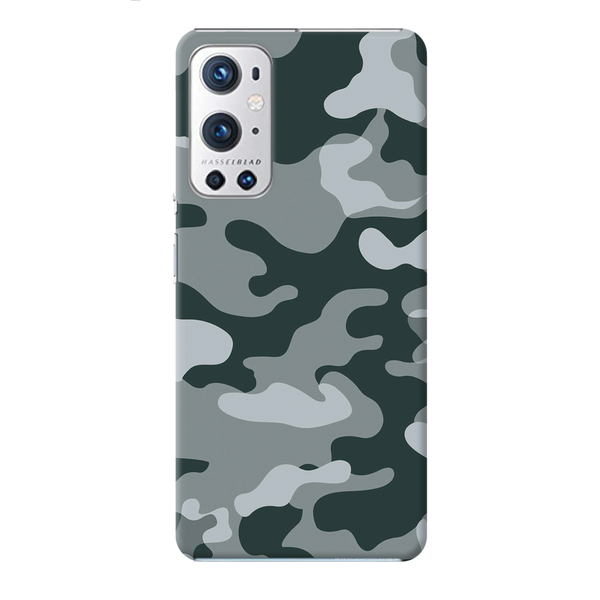 Olive Green and White Camouflage Printed Slim Cases and Cover for OnePlus 9R