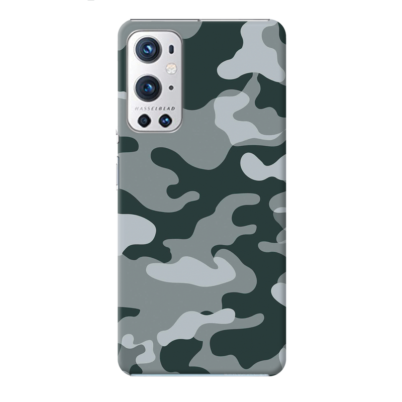 Olive Green and White Camouflage Printed Slim Cases and Cover for OnePlus 9R