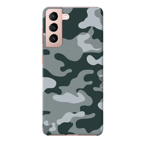 Olive Green and White Camouflage Printed Slim Cases and Cover for Galaxy S21 Plus