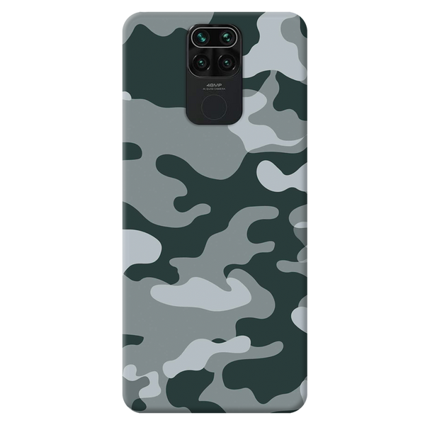 Olive Green and White Camouflage Printed Slim Cases and Cover for Redmi Note 9
