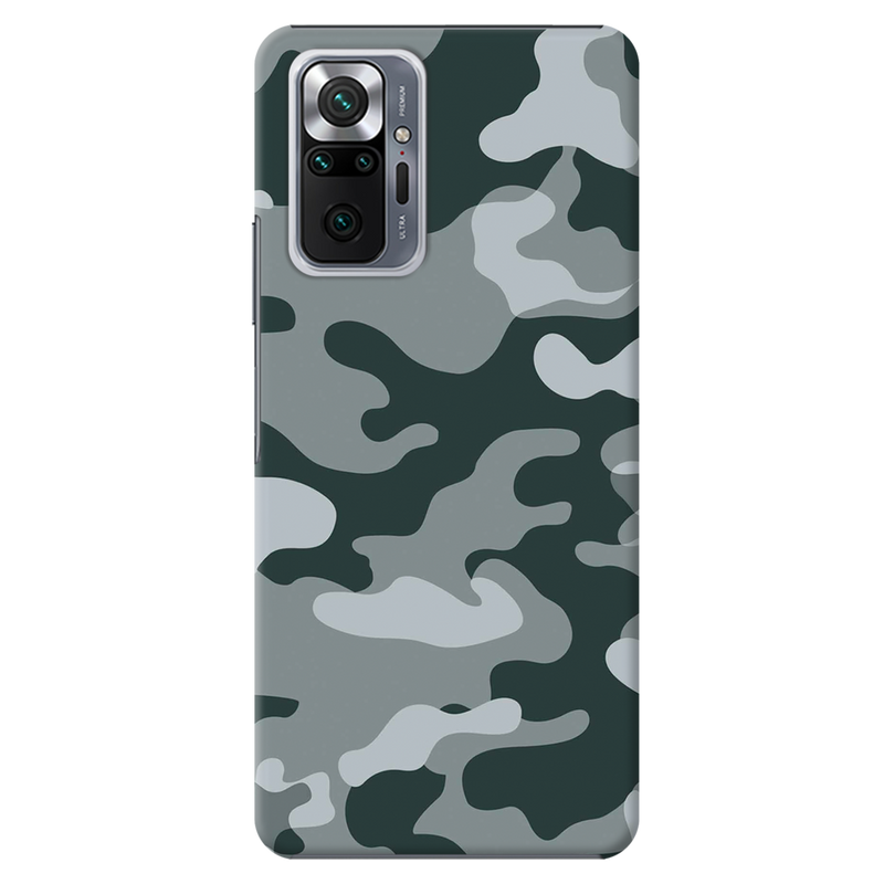 Olive Green and White Camouflage Printed Slim Cases and Cover for Redmi Note 10 Pro
