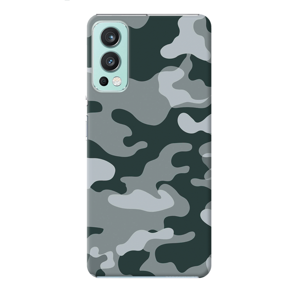 Olive Green and White Camouflage Printed Slim Cases and Cover for OnePlus Nord 2