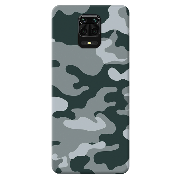 Olive Green and White Camouflage Printed Slim Cases and Cover for Redmi Note 9 Pro Max