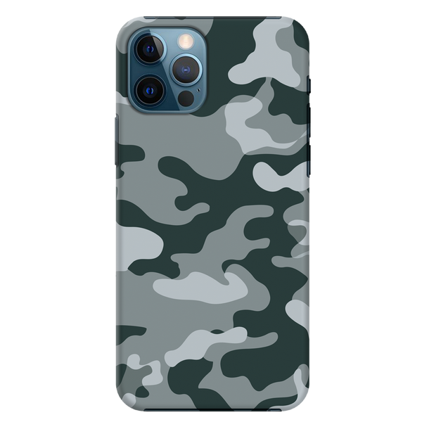Olive Green and White Camouflage Printed Slim Cases and Cover for iPhone 12 Pro Max