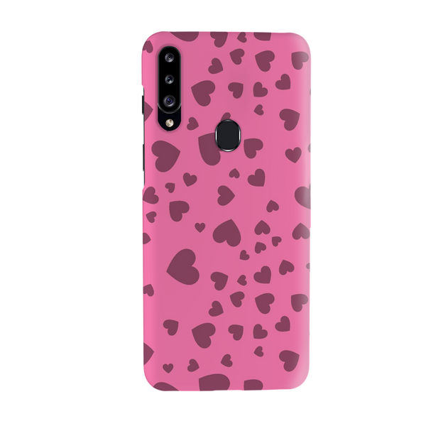 Pink Hearts Printed Slim Cases and Cover for Galaxy A20S