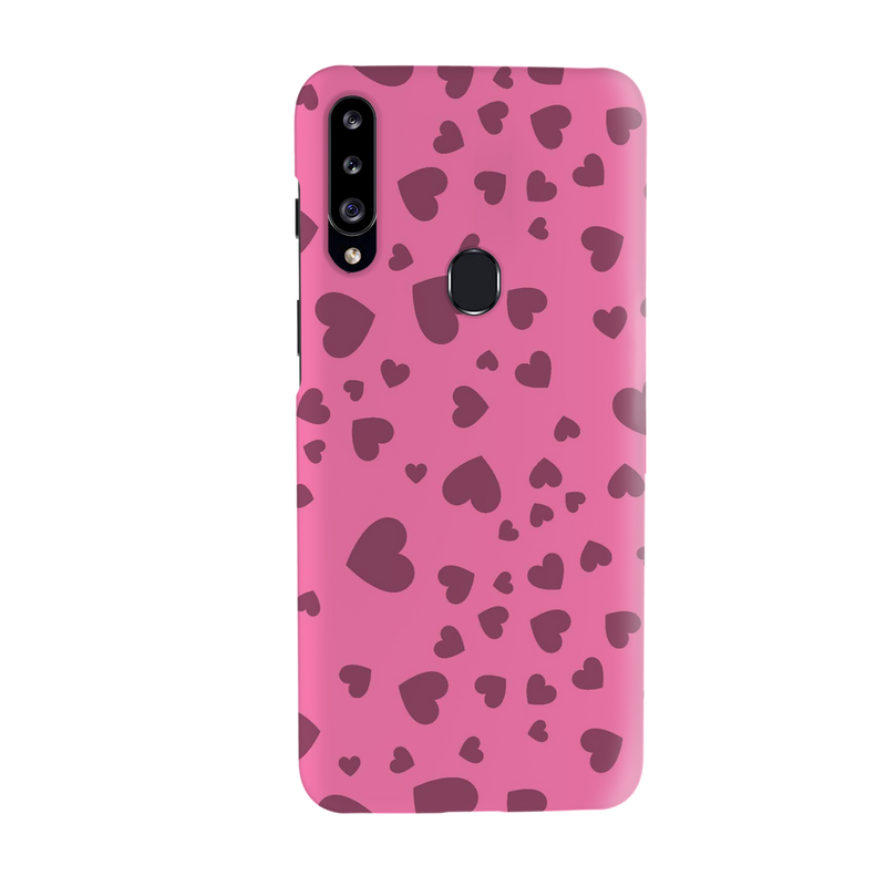 Pink Hearts Printed Slim Cases and Cover for Galaxy A20S
