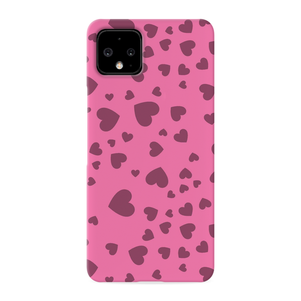 Pink Hearts Printed Slim Cases and Cover for Pixel 4 XL