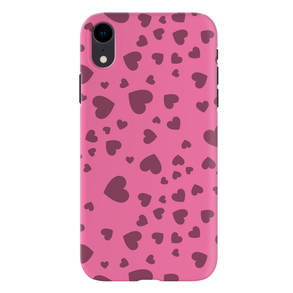 Pink Hearts Printed Slim Cases and Cover for iPhone XR
