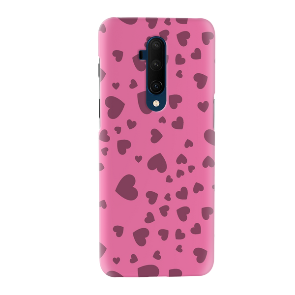 Pink Hearts Printed Slim Cases and Cover for OnePlus 7T Pro