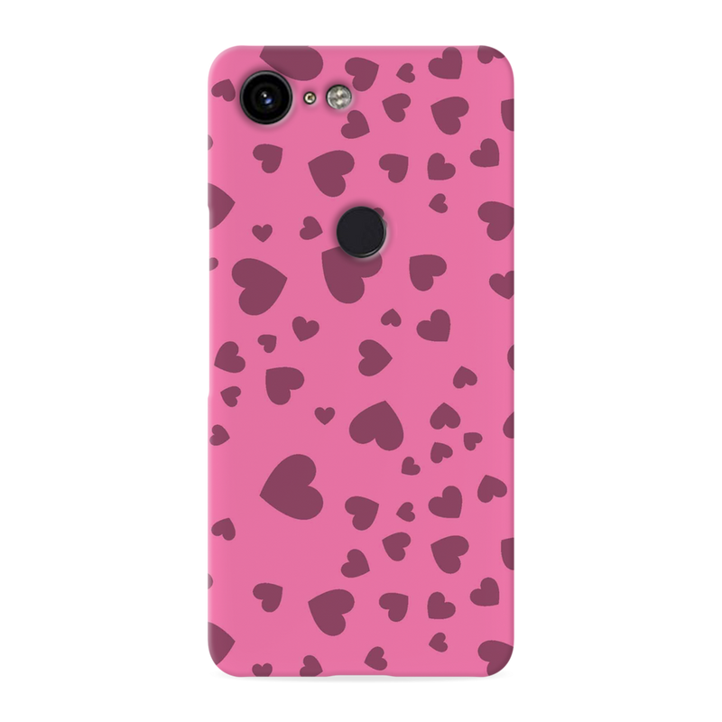 Pink Hearts Printed Slim Cases and Cover for Pixel 3