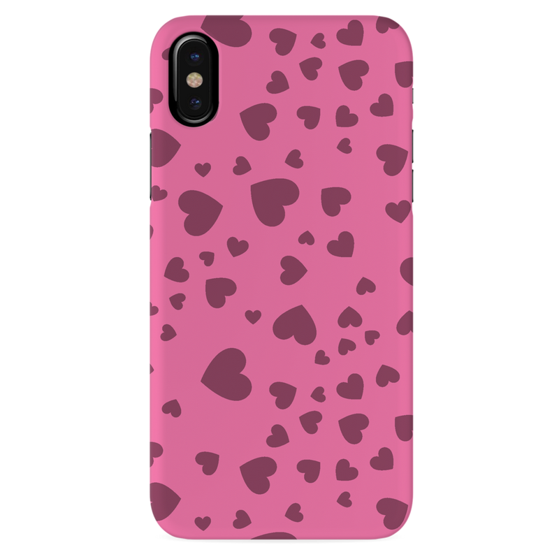 Pink Hearts Printed Slim Cases and Cover for iPhone X