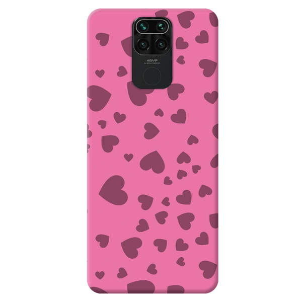 Pink Hearts Printed Slim Cases and Cover for Redmi Note 9