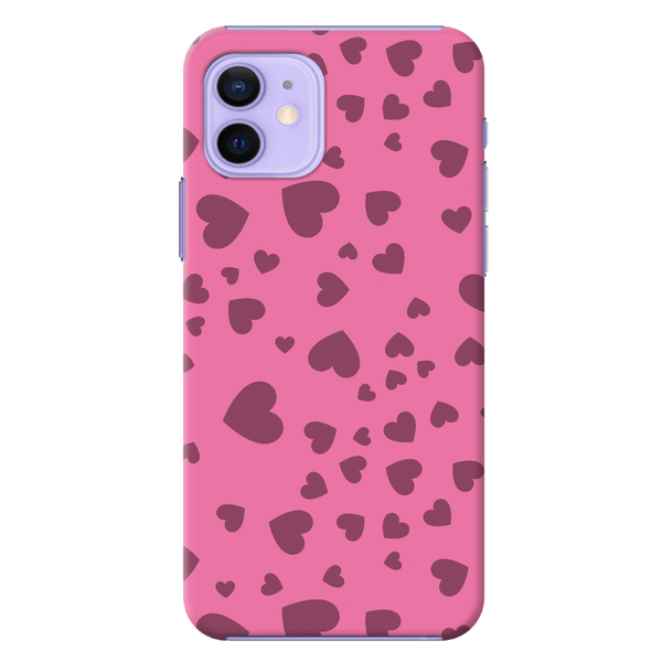 Pink Hearts Printed Slim Cases and Cover for iPhone 12 Mini