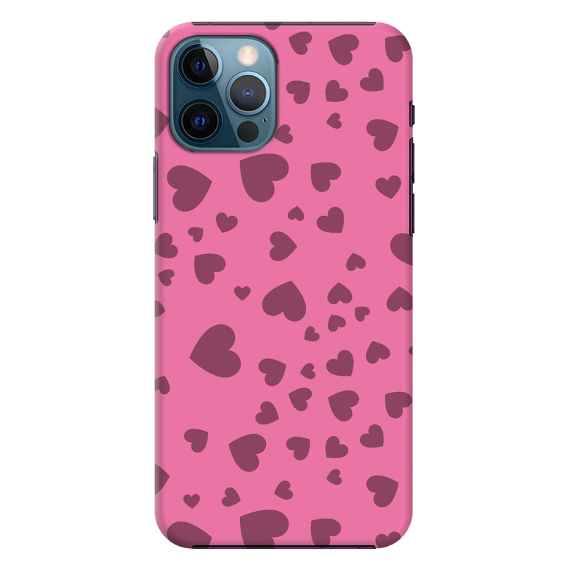 Pink Hearts Printed Slim Cases and Cover for iPhone 12 Pro Max