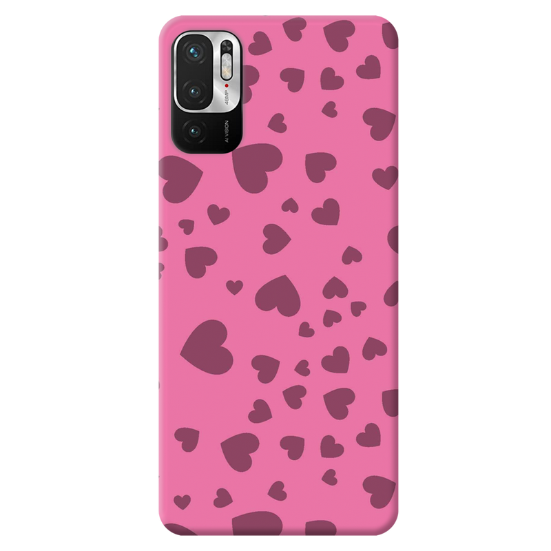 Pink Hearts Printed Slim Cases and Cover for Redmi Note 10T