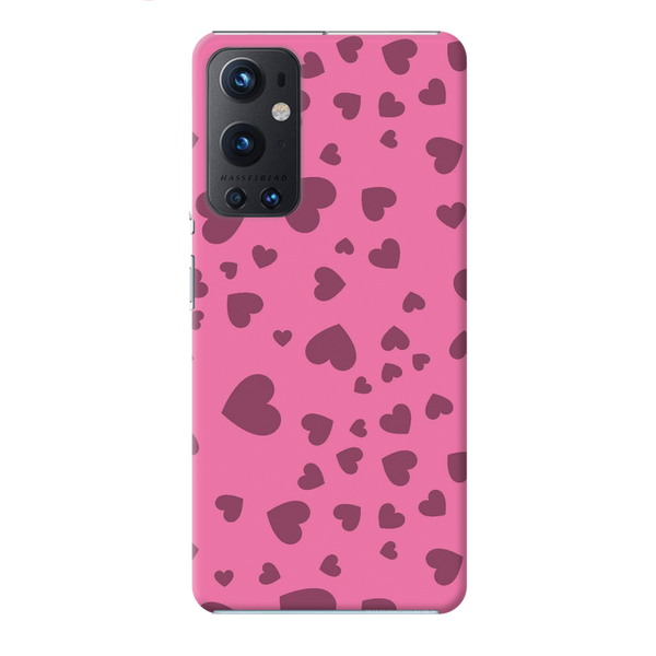 Pink Hearts Printed Slim Cases and Cover for OnePlus 9 Pro
