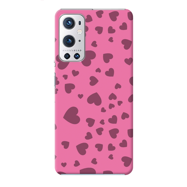 Pink Hearts Printed Slim Cases and Cover for OnePlus 9R